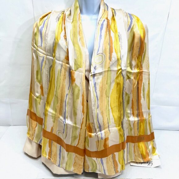 Unused  Smooth Shine Bill Blass 100% SilkChiffon/Satin 64"x21" Yellow Gold (45) - Picture 1 of 10